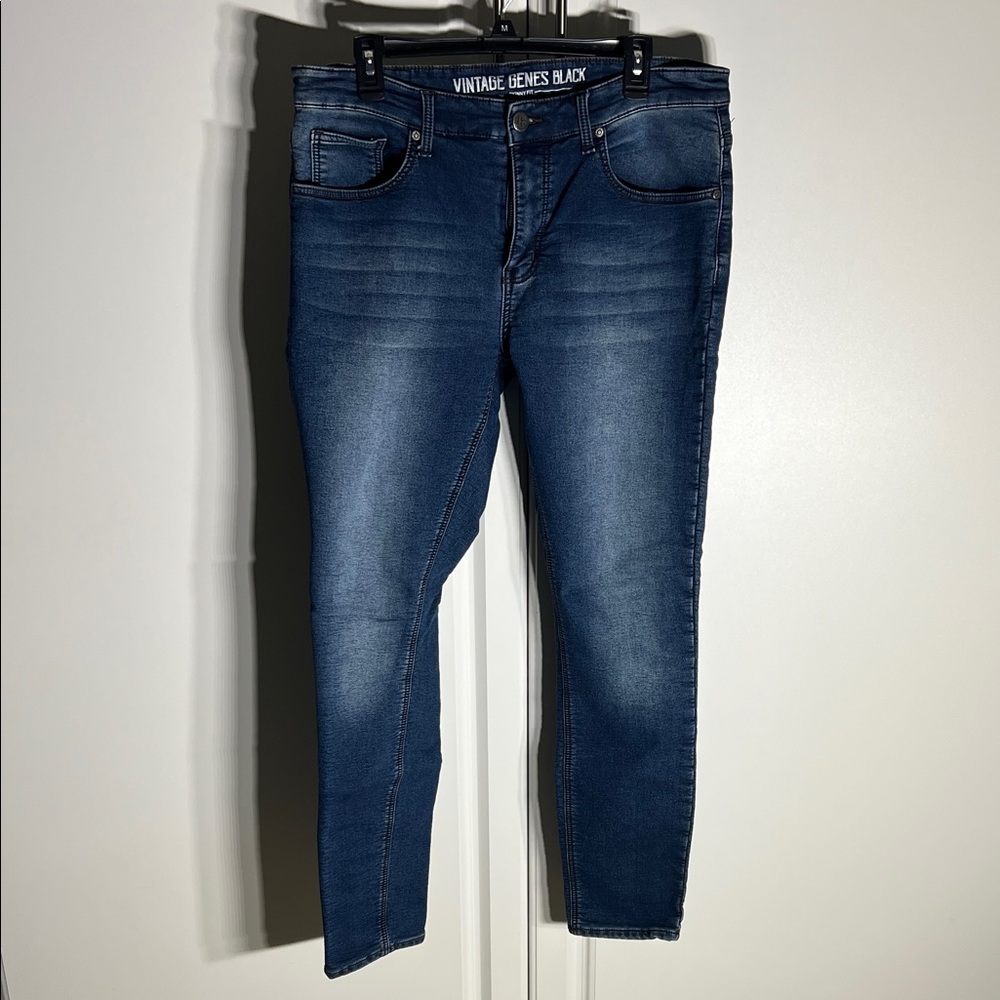 Vintage Genes Black  Dark Blue men’s  Skinny Jeans